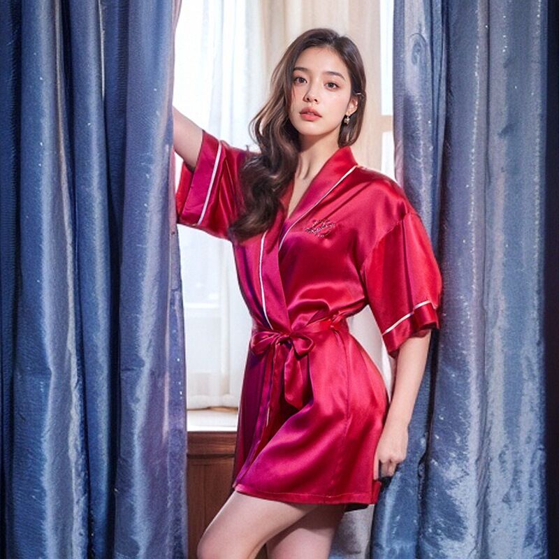 Silk nightgown Ladies 100% mulberry silk Comfortable skin friendly home dress Morning gown